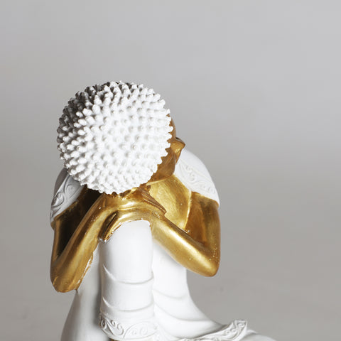 Figura Decorativa Budha Blanco Dorado 18,8cm