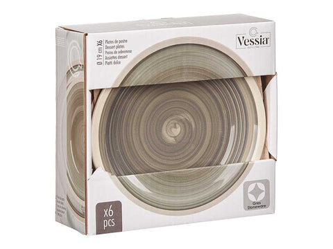 Pack 6 Plats Postres Gres Gris Vora