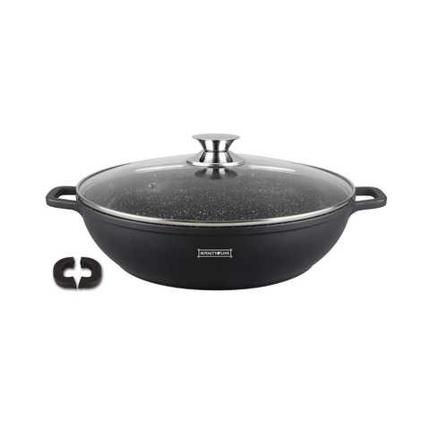 Cacerola Baja Aluminio 28cm Revestimiento Piedra Asas Extraíbles Royalty Line