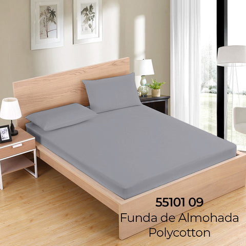 Funda de Almohada 90cm Gris Claro Roomers 50% Algodón 50% Poliéster