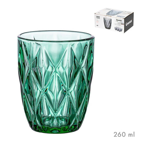 Pack 6 Vasos Vidrio 260ml Diamond Collection