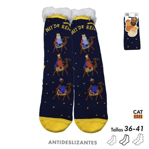 Calcetines Woman Talla 36-41 Antideslizantes Nit de Reis Sherpa Catalán