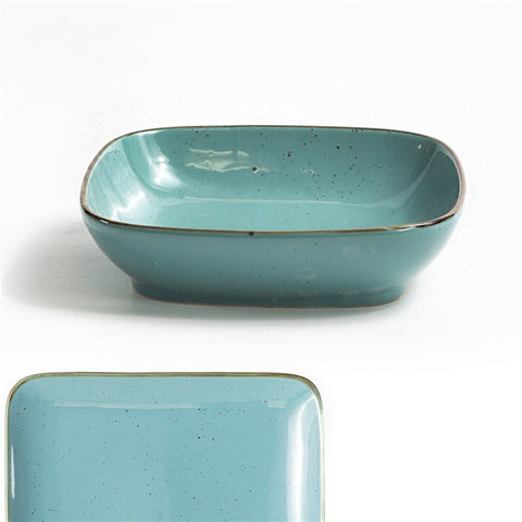 Plato Hondo de Porcelana Makoto 18.5cm Celeste