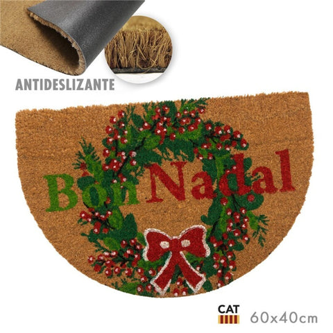 Felpudo de Fibra de Coco Media Luna Bon Nadal 60x40cm Catalán