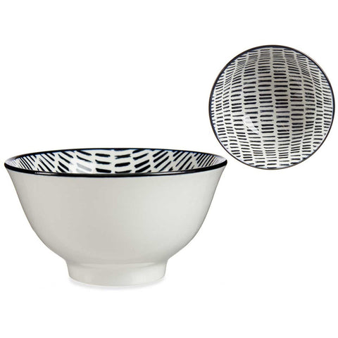 Bowl Porcelana 16cm Dibujo Lineas Negro