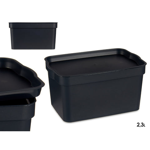 Caja Plástico con Tapa 2,3L Antracita
