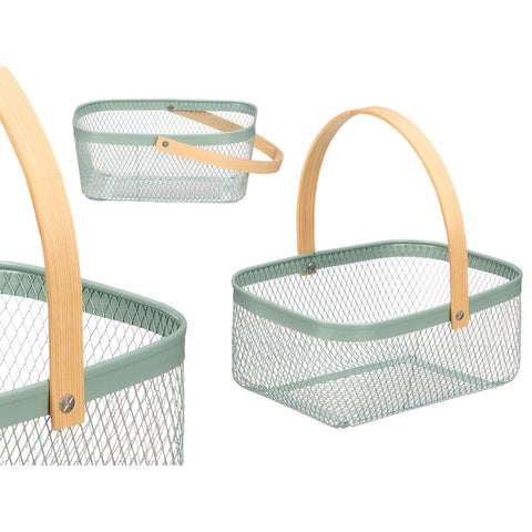 Cistella Rectangular Verda Nansa Bambú