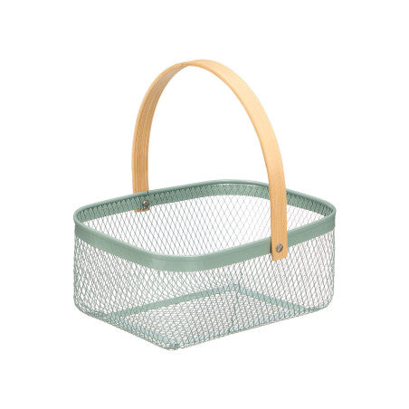 Cistella Rectangular Verda Nansa Bambú