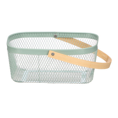 Cistella Rectangular Verda Nansa Bambú