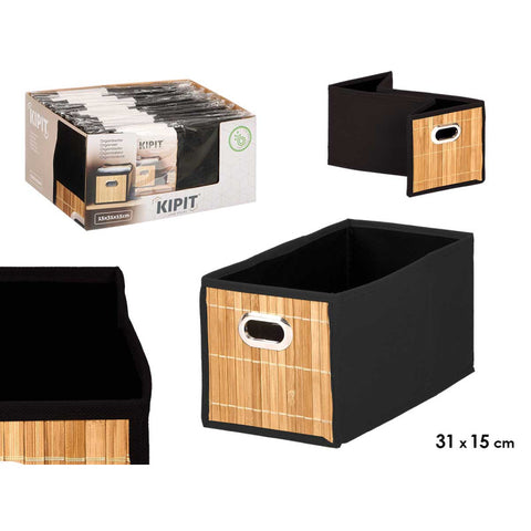 Organizador Rectangular Bambu Negro 31x15cm