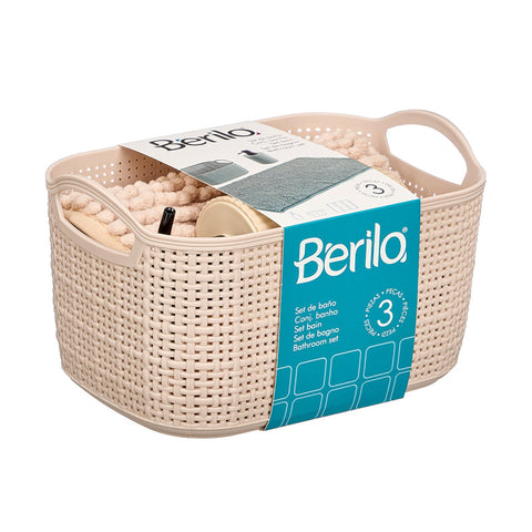 Set 3 Piezas de Baño Beige