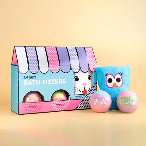 Set de Baño Fizzers 2 Bombas de Sal 160gr y Esponja