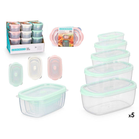 Set 5 Fiambrera surtido 3 colores 200-400-800-1750-2800ml