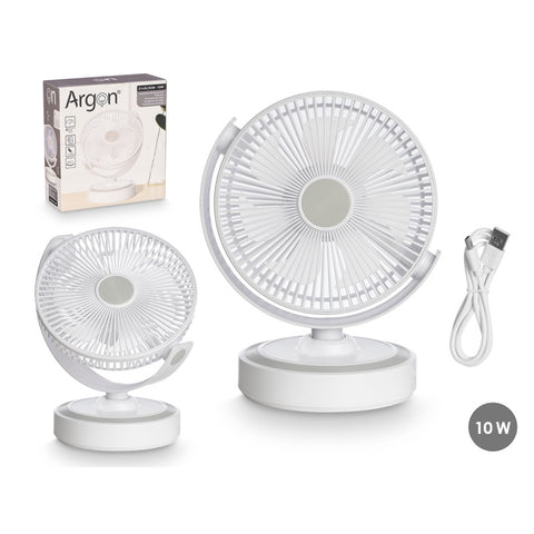 Ventilador de Sobremesa USB 1OW Blanco Argón