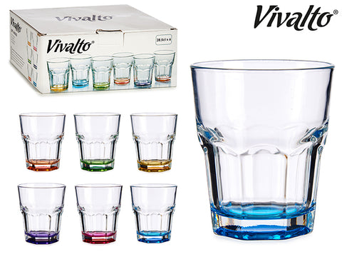 Pack 6 Vasos de Base Coloreada 285ml Surtido 6 colores