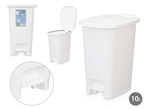 Papelera 10 Litros Pedal Blanca