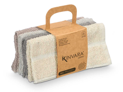 Lot de 5 torchons de cuisine 50x50cm Coton 400g Gris