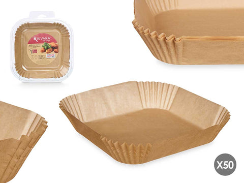Set 50 Piezas Moldes Papel Cuadrados Pequeños Freidora Aire