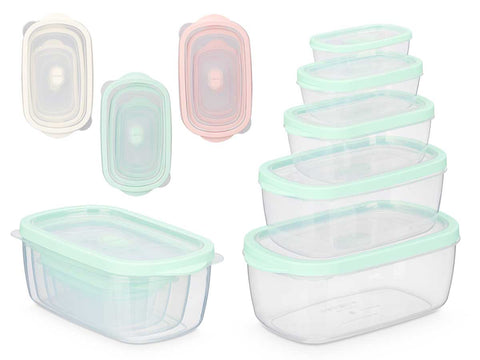 Set 5 Fiambrera surtido 3 colores 200-400-800-1750-2800ml