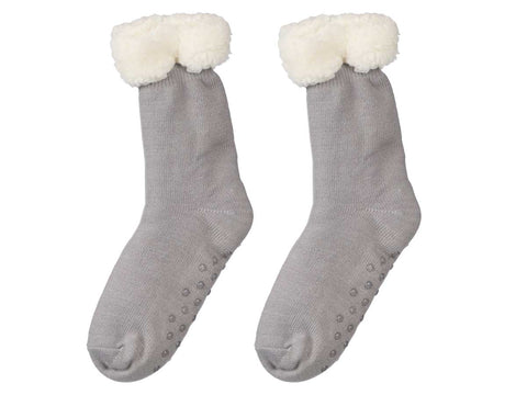 Calcetines Sherpa Adulto Gris Claro