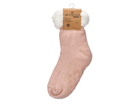 Calcetines Sherpa Infantil Rosa Claro