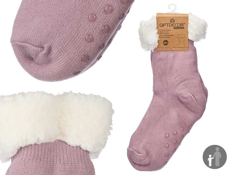 Calcetines Sherpa Infantil Lila Claro