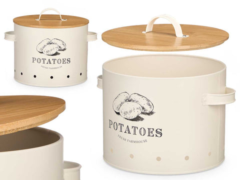 Patatero Tapa Bambú colección Crema