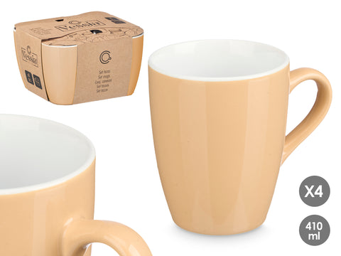 Set 4 Tazas Beige 410ml