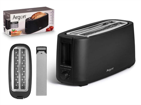 Tostadora Doble Larga Negra 1400w Argón