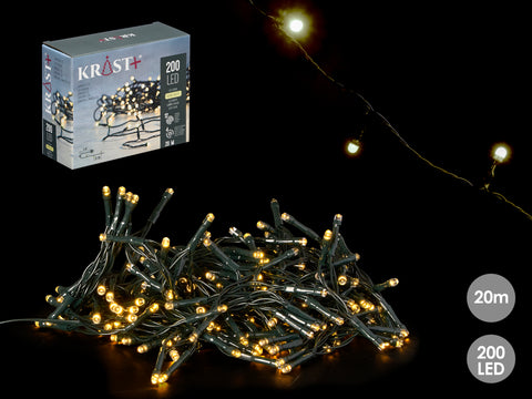 Tira Led Exterior 20M 200 Led Luz Cálida Krist Luces Navideñas