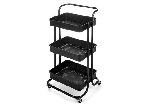 Carro Organizador Plástico Negro 3 Pisos