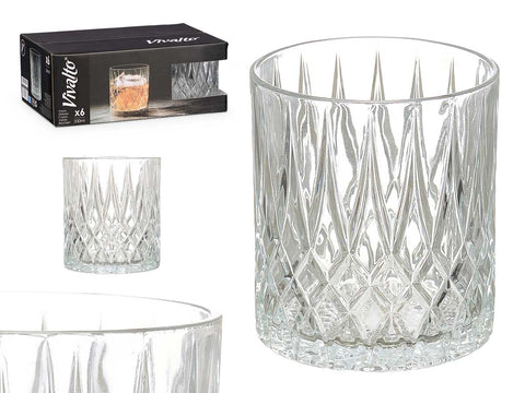 Pack 6 Vasos Whisky Rombos 330ml