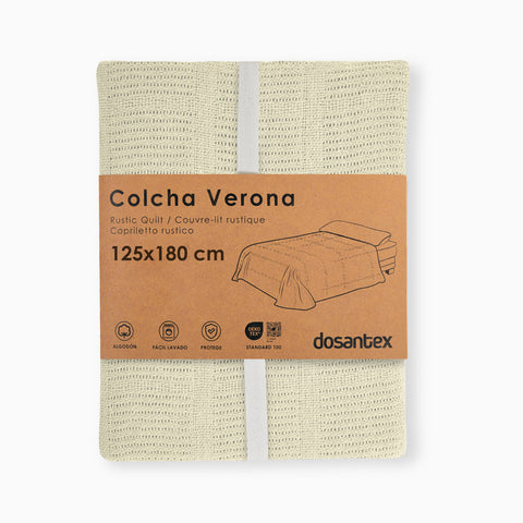 Colcha Multiusos 125x180cm Verona Natural 70% Algodón 30% Poliéster