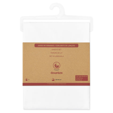 Juego de Cama 90cm Microfibra Lisa Blanca Dosantex