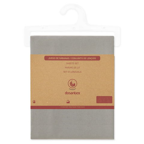 Juego de Cama 135cm Microfibra Lisa Gris Dosantex