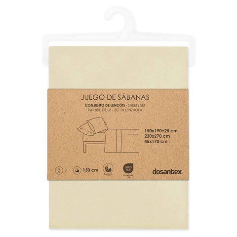 Juego de Cama 150cm Microfibra Beige Dosantex