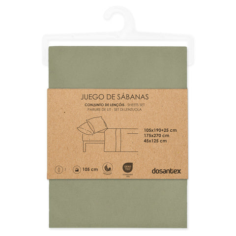 Juego de Cama 135cm Microfibra Verde Kaki Dosantex