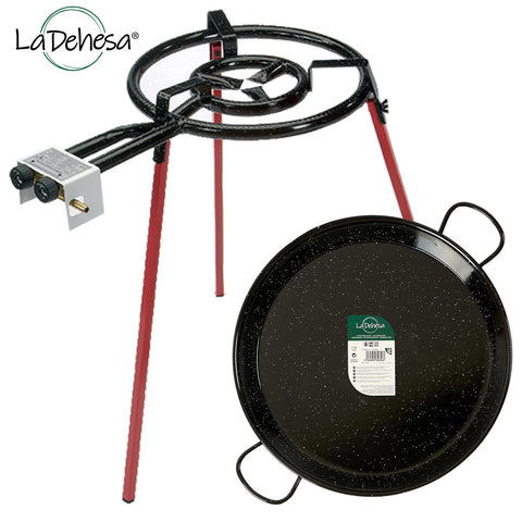 Set Paellera Esmaltada 46cm Quemador 400mm