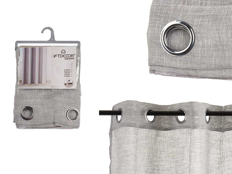 Cortina 140x260cm 8 Anillas Gris