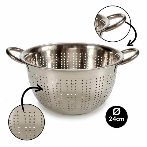 Colador Acero 24cm Diámetro con asas