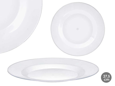 Plato Redondo Grande Transparente 27,5cm Diámetro