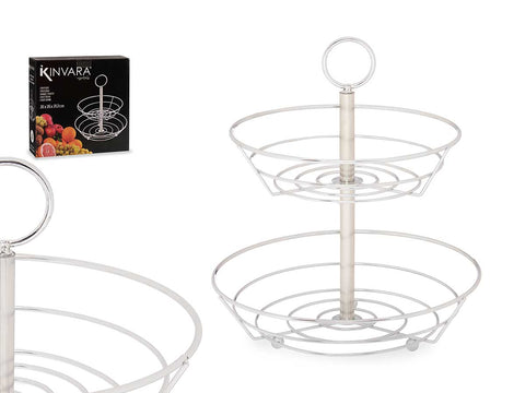 Frutero Doble de Cocina Metal Cromado