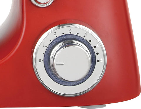 Robot pétrisseur multifonction rouge 6 litres 1600 W Royalty Line