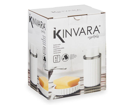Set Cocina Dosificador con Estropajo Blanco