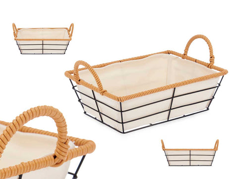 Cesta Asas Metal Rectangular