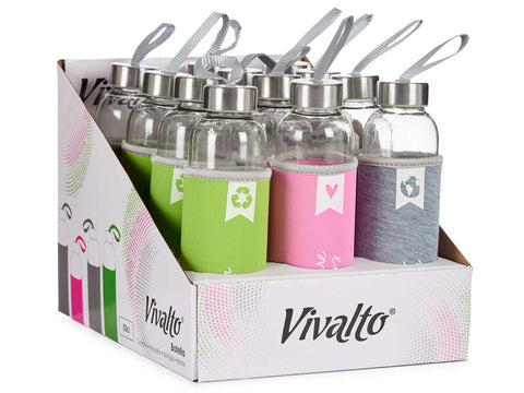 Botella Neopreno Cristal 500ml surtido 3 colores
