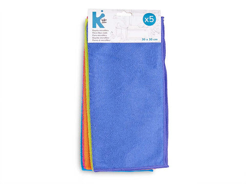 Set 5 Bayetas de Microfibra 30x30cm 5 colores