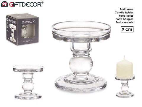 Candelabro Cristal Bolas 9cm