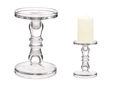 Candelabro Cristal Anillos 19cm