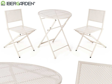 Set Mesa y 2 Sillas Blanco Roto